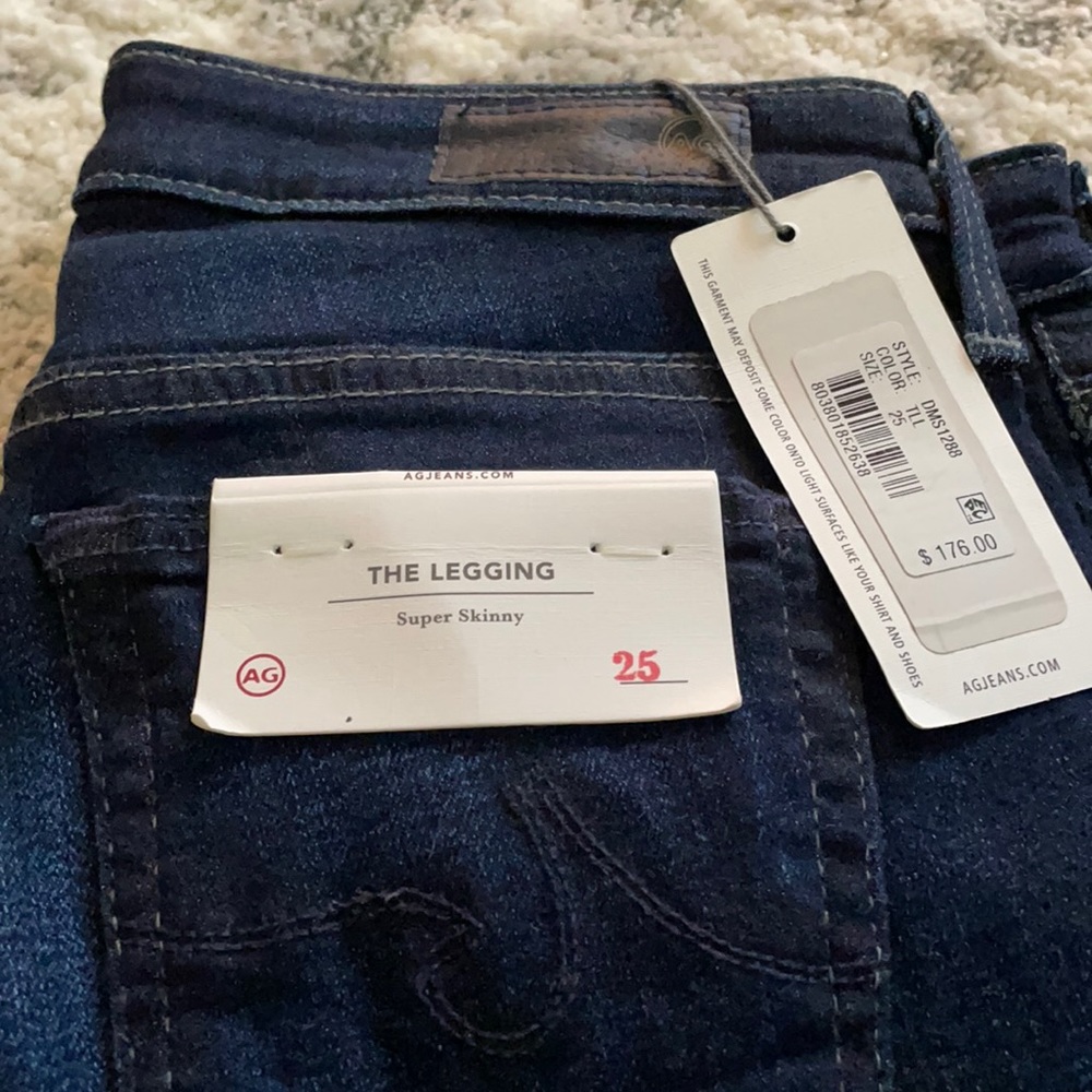 Brand new AG super skinny the Legging size 25 .  Deep blue